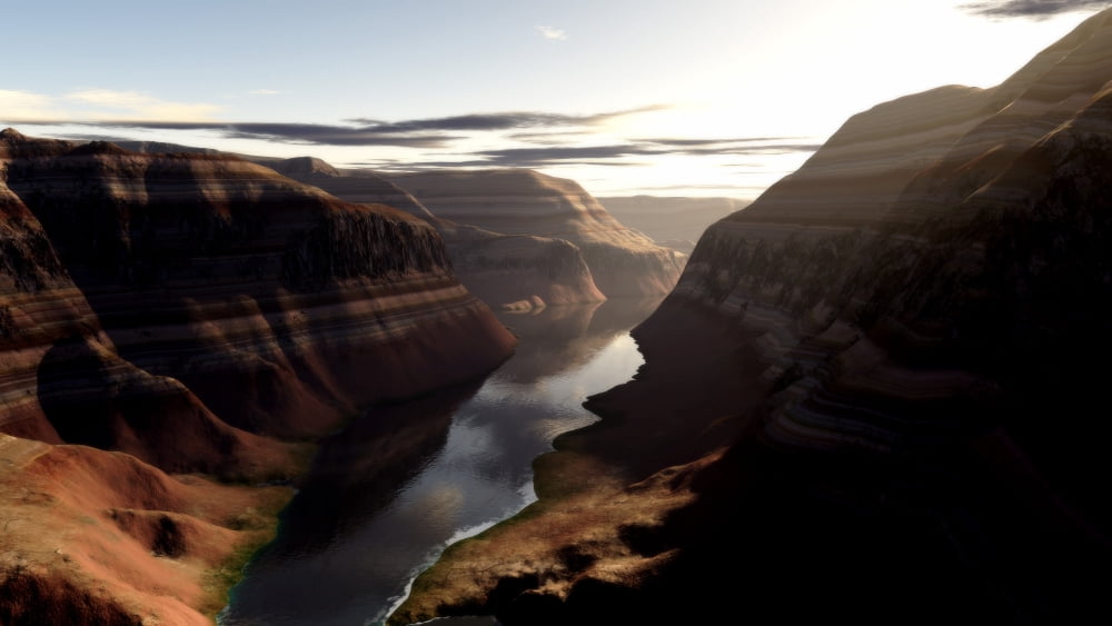 Terragen render of Trail Canyon Arizona USA Canvas Art - Rhys TaylorStocktrek Images (19 x 11)