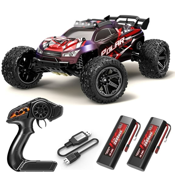 All Terrain 1:8 High Speed Off-road RC Car, 45KM/H Racing Vehicle, 2 Rechargeable 2600mAh Batteries