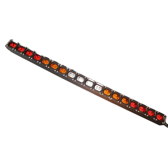 All Terrain Concepts - 36 inch Chase Series Light Bar with White Center | Red Turn Signals & Brake Lights | 5 Amber Strobe Patterns | L-Bracket Mount | BITD Approved | High Visibility