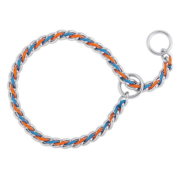 Terrain D.O.G. Laced Chain Slip Collar, 3.9mm x 24", Blue & Orange