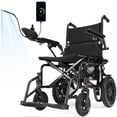 thumbnail image 1 of All Terrain Electric Wheelchair,24km Range(286lbs Max)Lightweight Portable Electric Wheelchair for Adults,Sunderwell Motorized Wheelchair with 360°Joystick,Black, 1 of 10