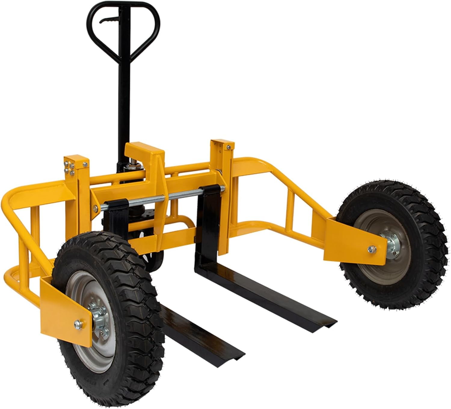 All Terrain Manual Pallet Jack with Guardrail, Heavy Duty Pallet Truck ...