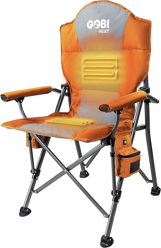 Gobi Heat Terrain Portable Heated Camping Chair - 3 Heat Settings, 9-Hour Battery, 325 Lb Capacity