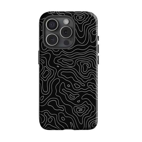 Terrain Topographic Line Art Modern Geometric Map Pattern Case for iPhone 17 16 15 14 13 12 11 Pro Max A00420