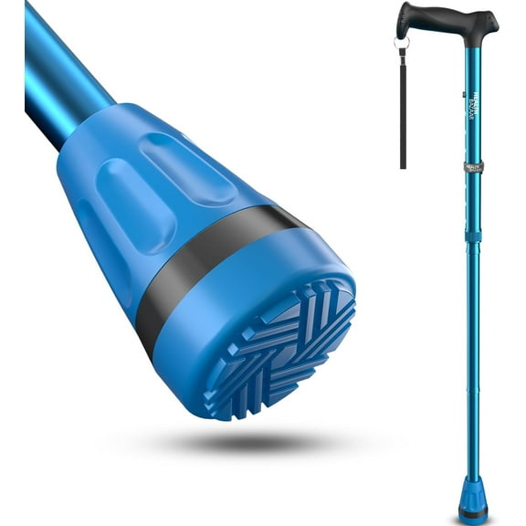 All Terrain Walking Cane for Men & Women, Lightweight, Foldable, Adjustable, Shock Absorption, Collapsible Walking Stick for Seniors & Adults | Rehaescort