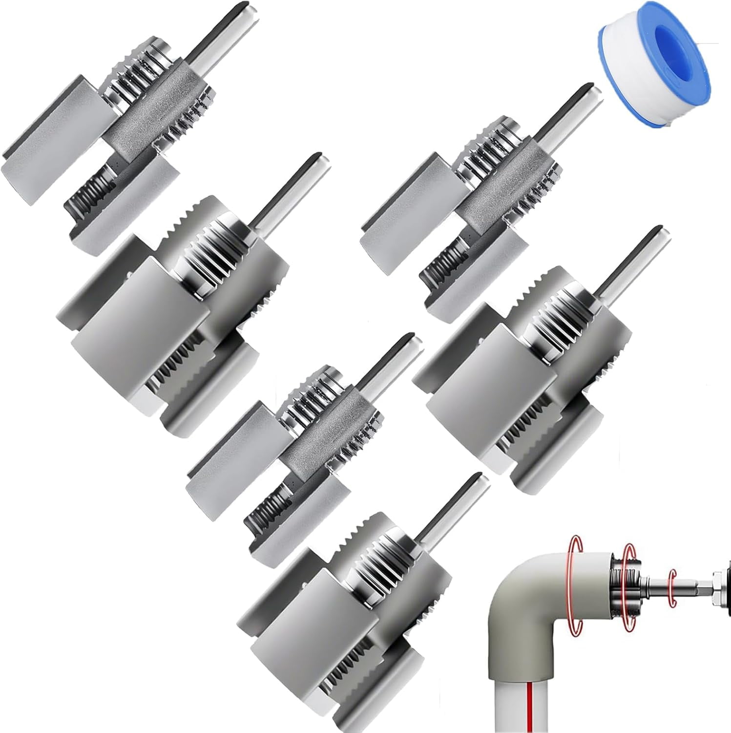 Terraja Para Tubo Pvc, 1/2'' and 3/4'' Water Pipe Internal and External ...