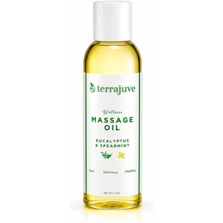 Terrajuve 4 oz Eucalyptus Spearmint Massage & Bath Oil - Spa Wellness Healing