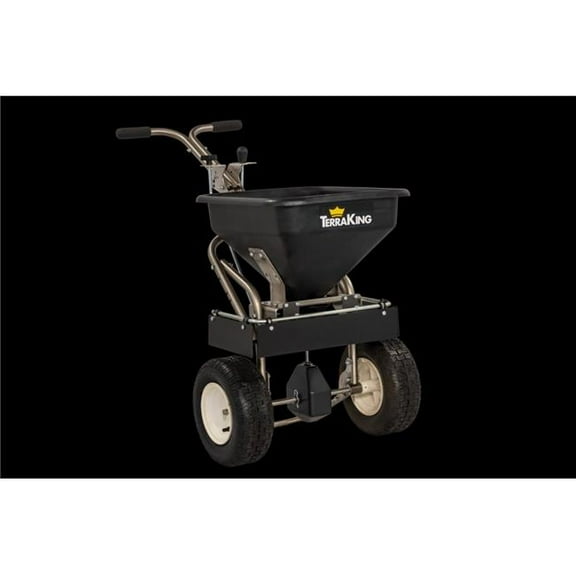 Terraking 45-0563 70 lbs Commercial Push Spreader for Commercial Applications of Rock Salt, Ice Melt - Fertilizer - Grass Seed