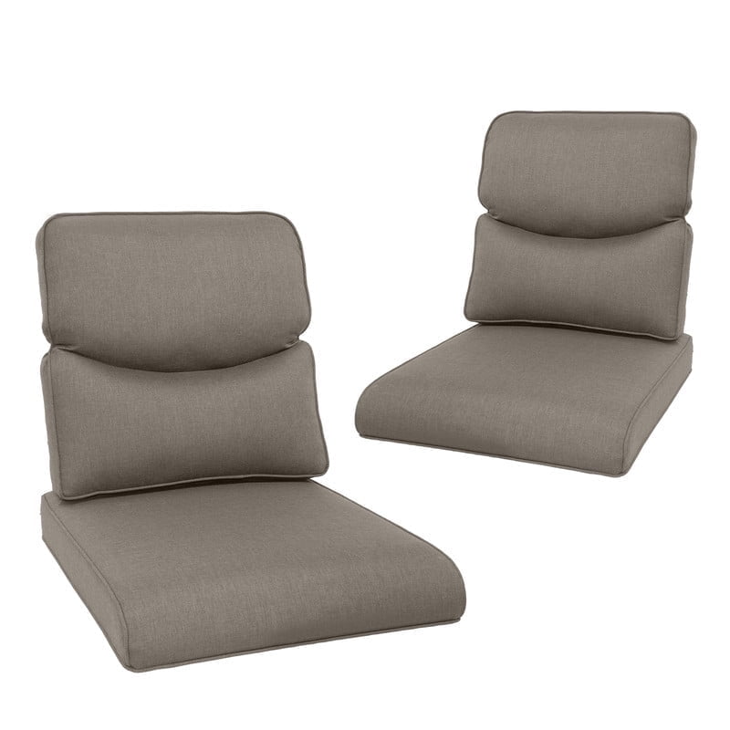 Terraloom 4-Piece Deep Seat Cushion Set, 22 x 25, Water Repellant, Fade Resistant, Deep Seat Bottom and Back Cushion for Chair, Sofa, and Couch