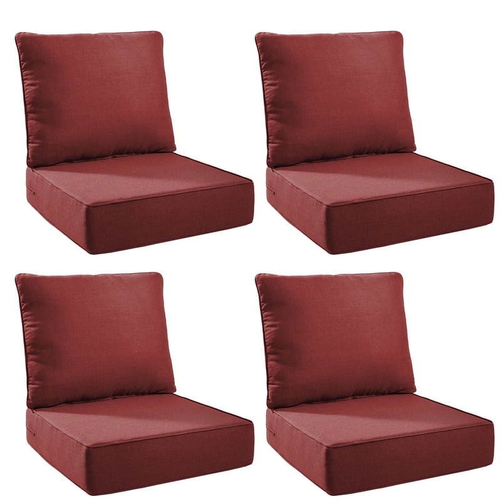 Terraloom Outdoor Deep Seat Cushion Set, 24 in x 24 in, Olefin 4-Set ...