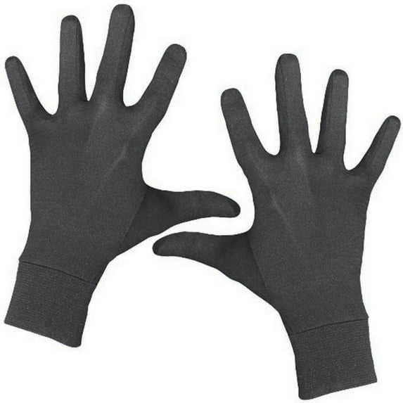 Terramar Adult Silk/Spandex Glove Liner, Black, Large