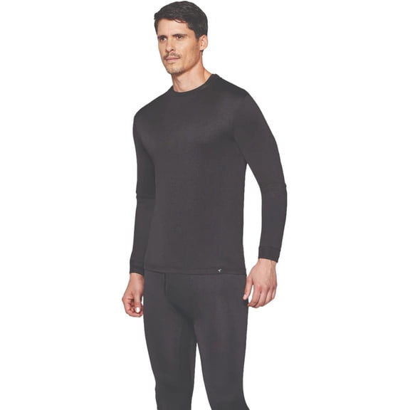 Terramar Men's Thermasilk Filament Crew Black Medium