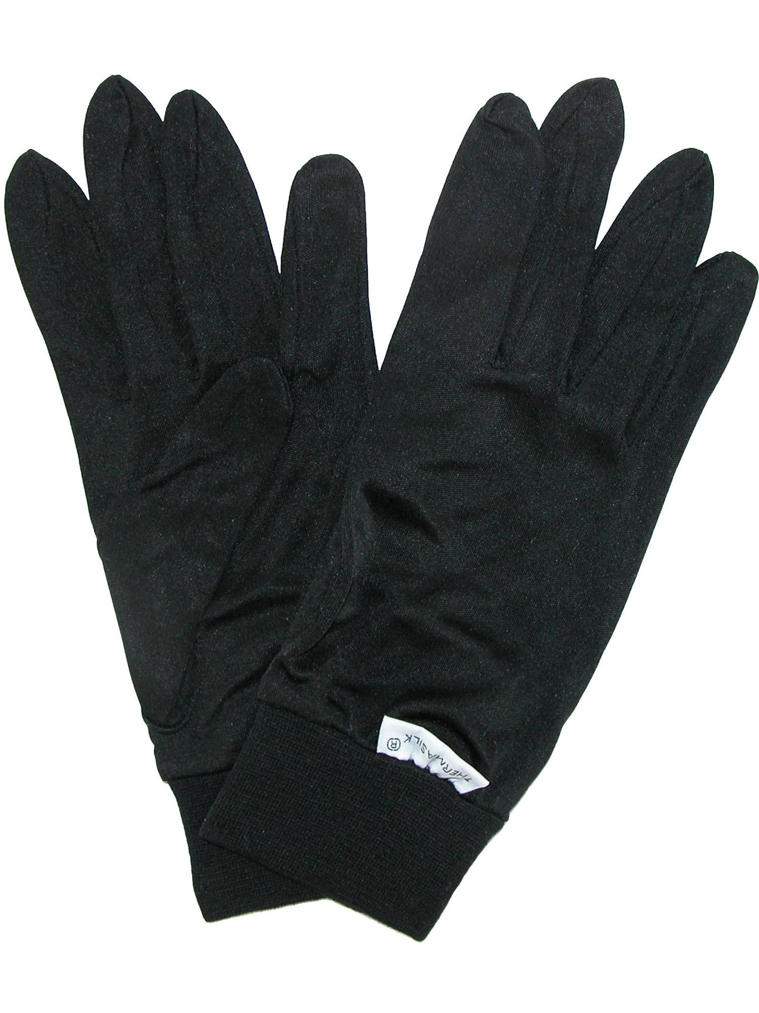 Terramar Standard Adult Thermasilk Glove Liner, Black, Large
