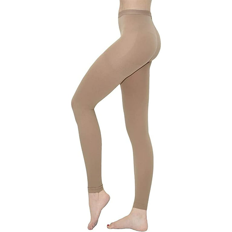 Terramed Extra Firm Footless Graduated Compression Microfiber Leggings  Opaque Pants (20-30 mmHg) with Control Top (Large) 