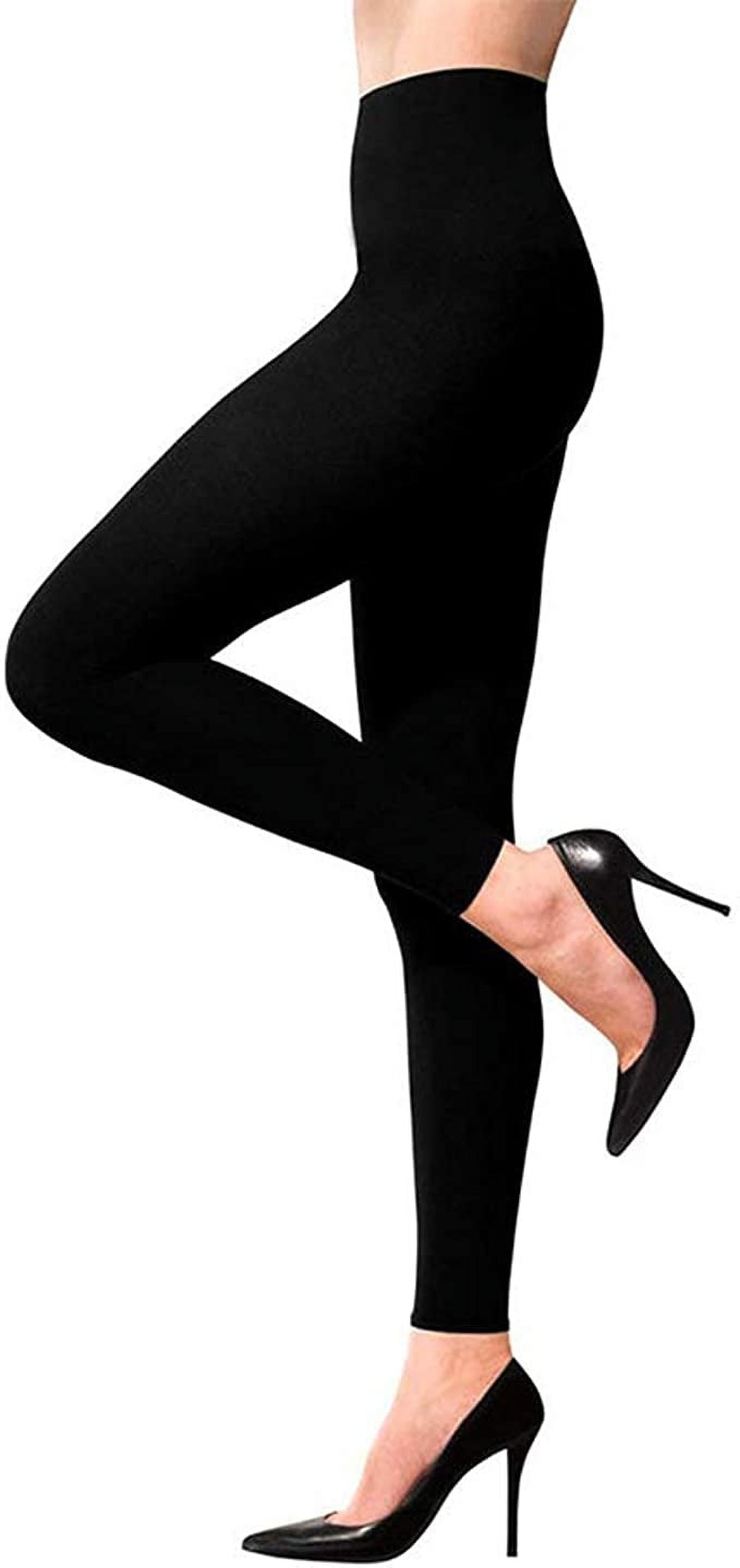 Terramed Advanced Graduated Compression Leggings Women - 20-30 mmHg  Footless Microfiber Leggings Tights (Black, Small)