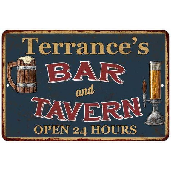 Terrance's Green Bar & Tavern Rustic Sign Decor 8x12 208120047924
