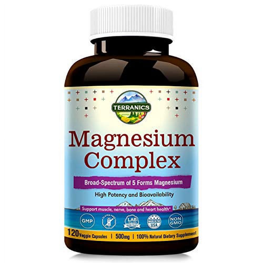 Terranics Magnesium Complex, BroadSpectrum, 500mg, 120 Veggie Capsules