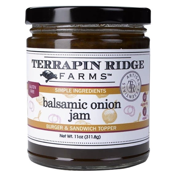 Terrapin Ridge Farms Balsamic Onion Jam, Rich Caramelized Flavor, Vegan & Gluten Free 11 oz Jar