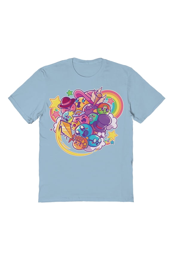 Aw Ho M Pur Papl Graphic Light Blue Men's Cotton T-Shirt