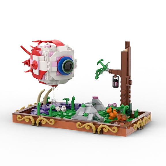 Terraria Building Blocks Set | Eye of Cthulhu Boss Model with Biome Base | DIY Assembly Brick Toy for Gamers | Compatible with Major Brands | Gift for Terraria Fans