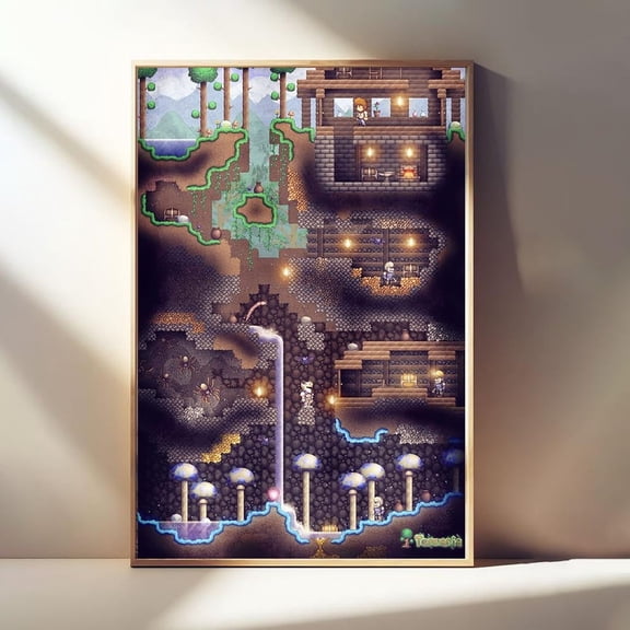 Terraria Game Poster Gaming Poster Gift Minimalist Game Print Gaming Wall Art Home Decor Vintage Gift Living Room Dercor