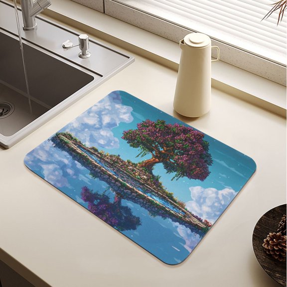 Terraria Style Tree Drying Mat Diatomaceous Earth Super Absorbent Non-slip Rubber Sole Heat Resistant 230 Degrees Fahrenheit 15.711.8in