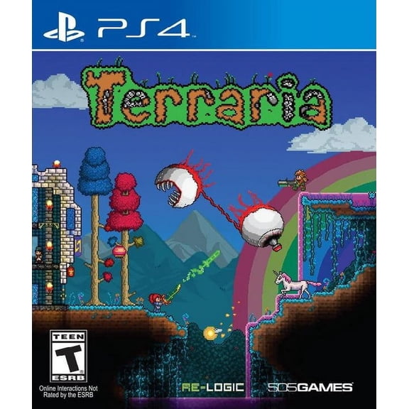 Restored Terraria by 505 Games for PlayStation 4, Physical, Action & Adventure, Indie, Simulation, 4 Offline Players