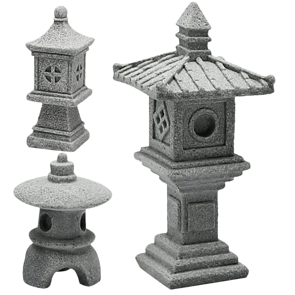 Terrarium Decoration Miniature Pagoda Japanese Tower Light Zen Garden ...