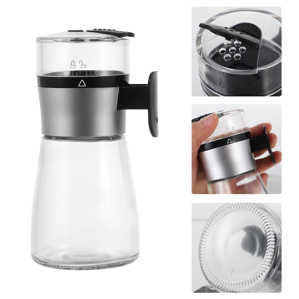 NIAIZEK Transparent Glass Salt Container with Airtight Seal, Kitchen ...