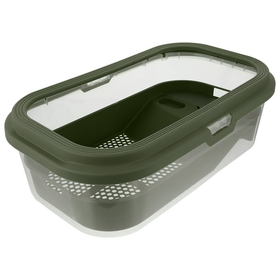 Kit Turtle Tank Turtle Feeding Box Baby 46X27X14cm Green