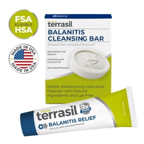 Terrasil Balanitis Treatment for Men - 2-Product Kit Balanitis Relief Ointment & Cleansing Bar - Natural Foreskin Cream (14gm Tube + Soap Bar)