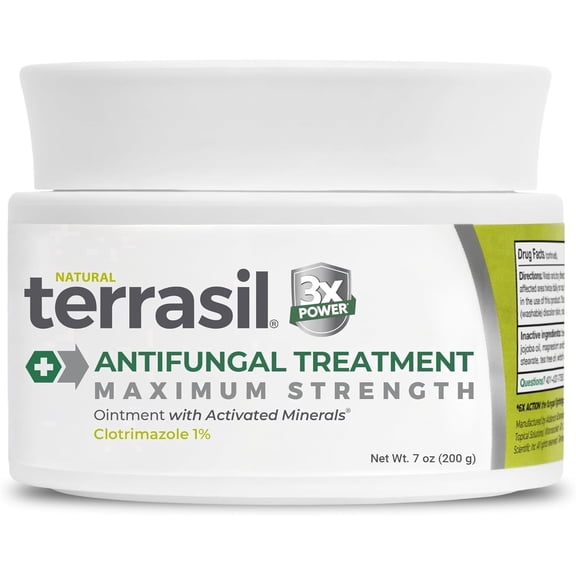Terrasil Antifungal Cream (7oz), Max Strengh Clotrimazole, Relief for Fungal Yeast Infections, Jock Itch, Athletes Foot, Ringworm for Men & Women