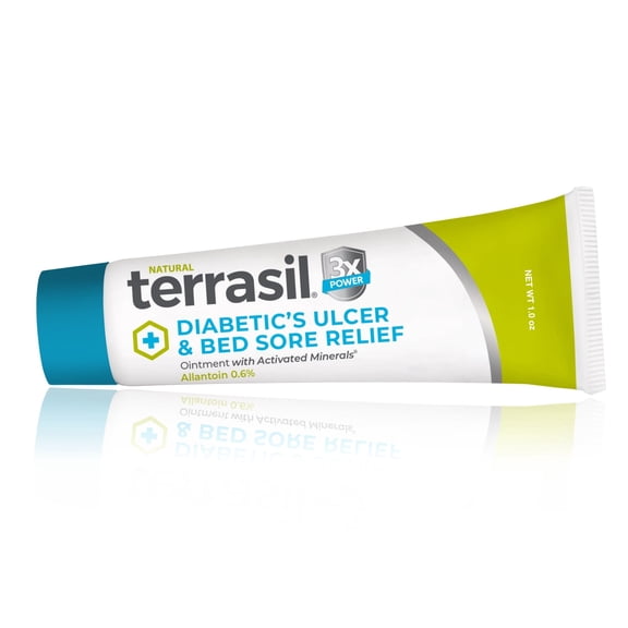 Terrasil Diabetic Ulcer & Bed Sore Relief 28g Treatment Cream Tube, Natural Activated Minerals