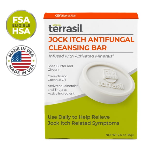 Terrasil Jock Itch Antifungal Soap Cleansing Bar for Sensitive Skin, 75gm