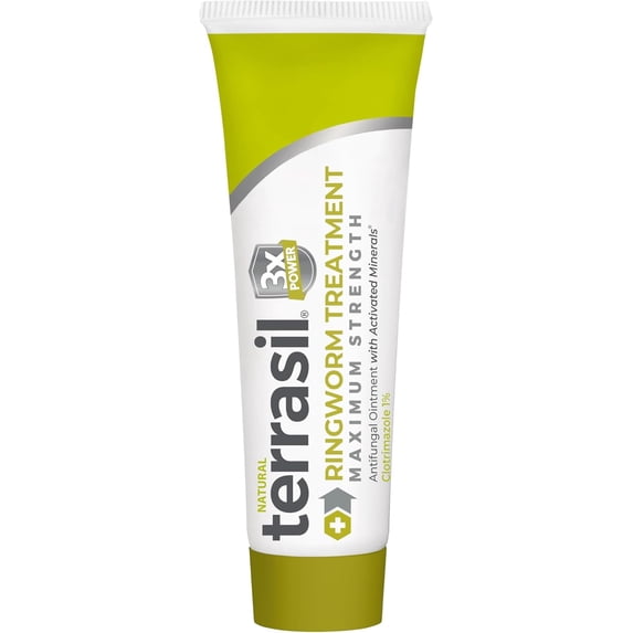 Terrasil Ringworm Treatment for Humans – Antifungal Ringworm Cream for Adults & Kids, Clinically Proven 1% Clotrimazole Cream, Treats Most Ringworm Infections, Soothing Relief of Itchy Skin (1oz)