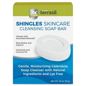 Terrasil Shingles Soap Skincare Cleansing Bar, Soothing Rash & Anti-Itch Relief for Sensitive Skin, Natural Calendula, 75 g