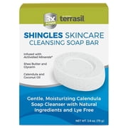 Terrasil Shingles Soap Skincare Cleansing Bar, Soothing Rash & Anti-Itch Relief for Sensitive Skin, Natural Calendula, 75 g