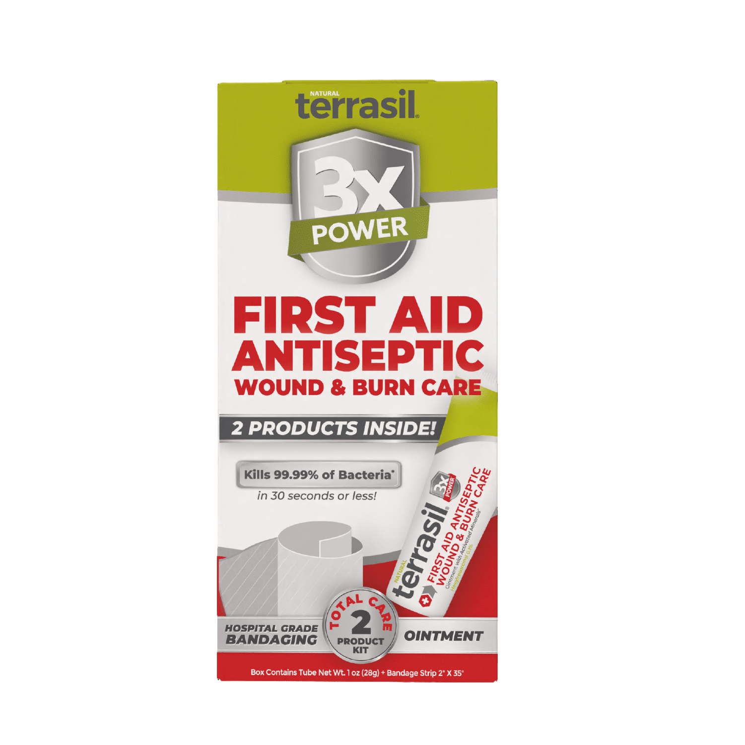 Terrasil First Aid Antiseptic Ointment & Bandage, 2-Piece Care Set
