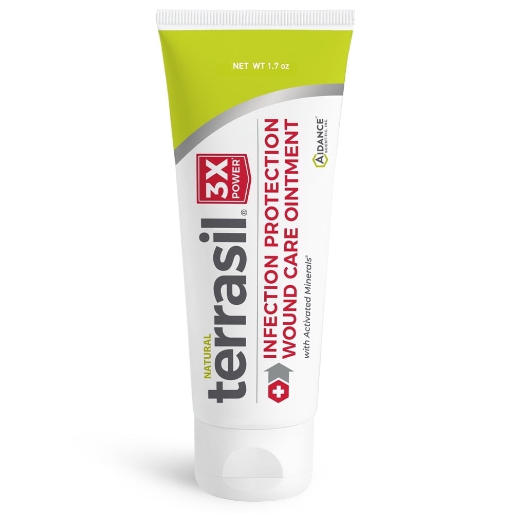 Terrasil Wound Care Treatment with All-Natural Activated Minerals, Rapid Healing Ointment for Wounds, Burns, Sores, Ulcers, 3X Faster (50gm Tube)