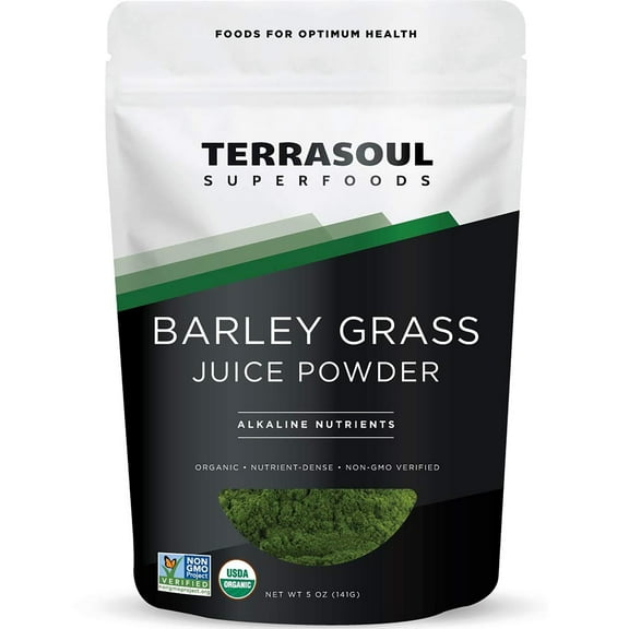 Terrasoul Superfoods Organic Barley Grass Juice Powder, 5 Oz - USA Grown | Made From Concentrated Juice | Superior to Barley Grass