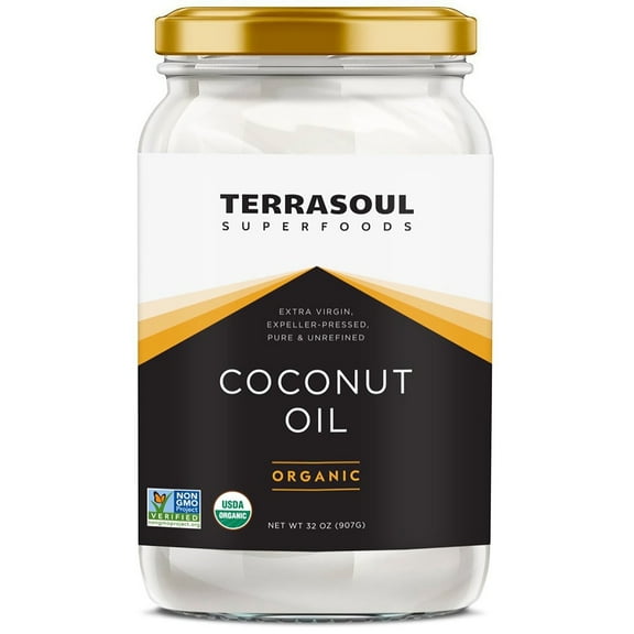 Terrasoul Superfoods Organic Virgin Coconut Oil, 2 Lbs (Glass Jar)