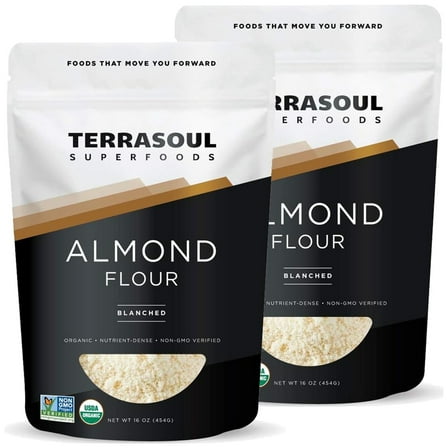 Terrasoul Superfoods Organic Almond Flour, 2 Lbs (1 Lb 2-Pack) - Fine Texture | Grain-Free | Gluten-Free | Perfect for Keto Baking