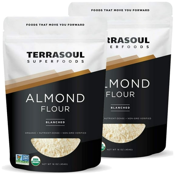 Terrasoul Superfoods Organic Almond Flour, 2 Lbs (1 Lb 2-Pack) - Fine Texture | Grain-Free | Gluten-Free | Perfect for Keto Baking