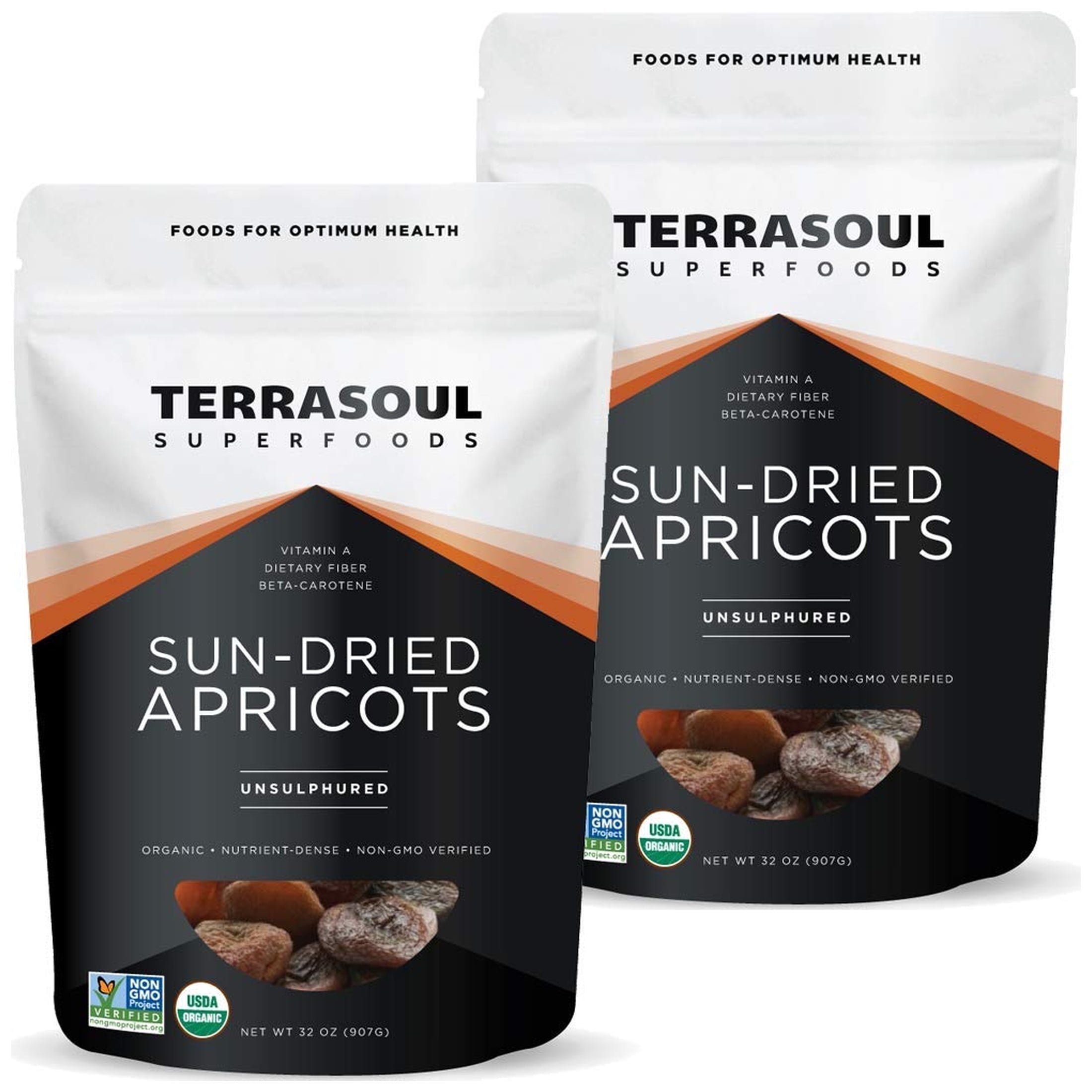 Terrasoul Superfoods Organic Apricots, 4 Lbs (2 lbs 2-Pack) - Sun-dried | Unsulphured | Fiber
