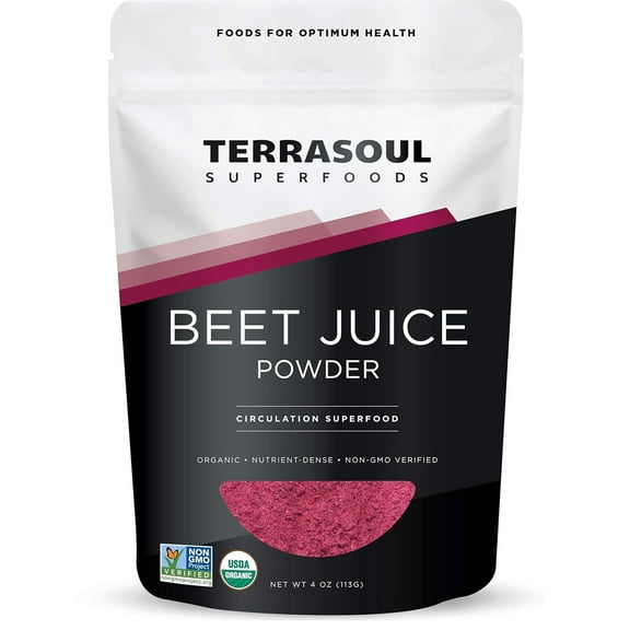 Terrasoul Superfoods Organic Beet Juice Powder, 4 Oz - Grown in USA | Concentrated Beet Juice Crystals | Energy & Stamina