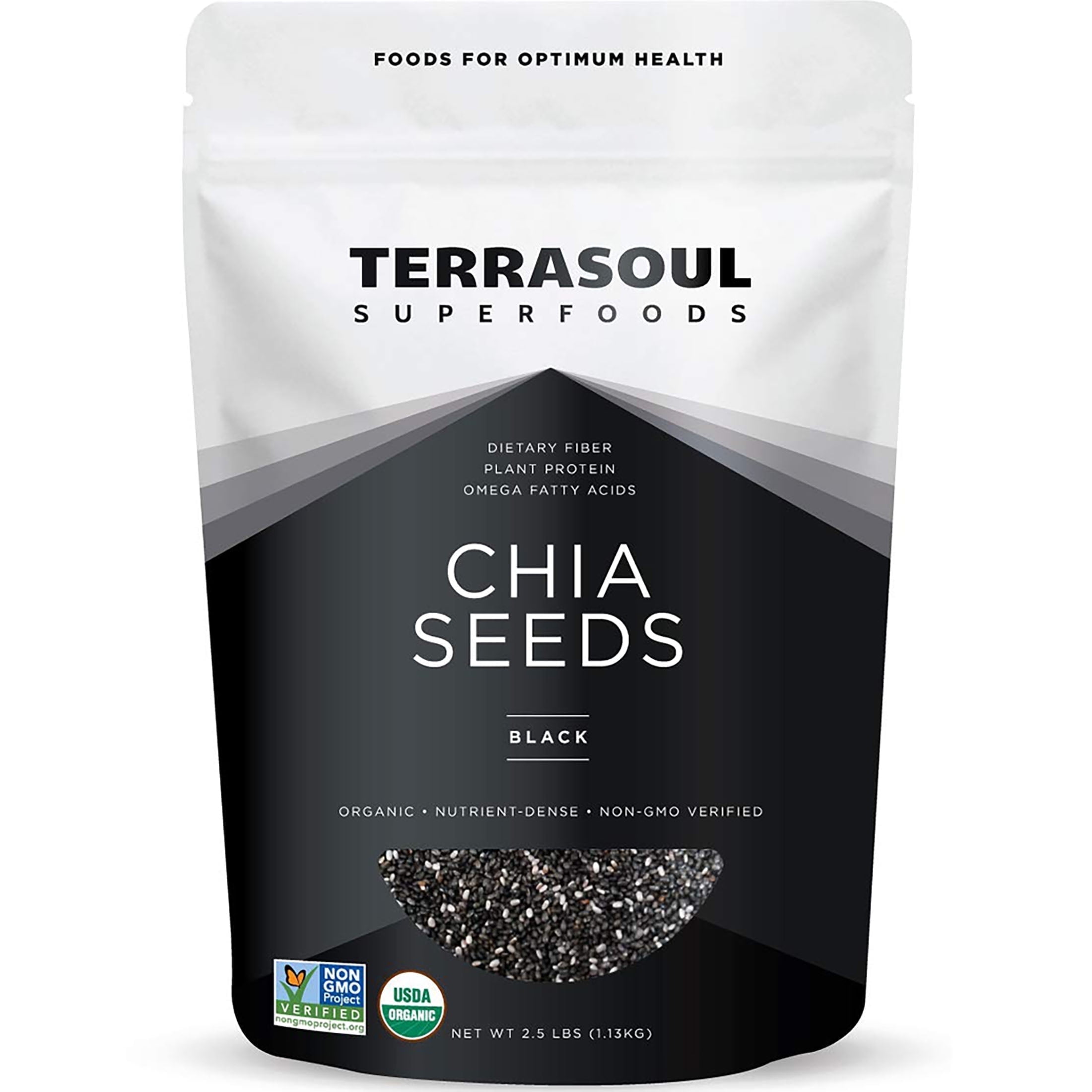 Terrasoul Superfoods Organic Black Chia Seeds, 2.5 Lbs - Nutrient-Packed Superfood for Energy, Puddings, Smoothies, and Baking