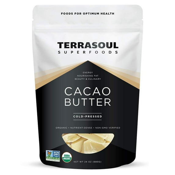 Terrasoul Superfoods Organic Cacao Butter, 1.5 Lbs - Raw | Keto | Vegan | Unrefined