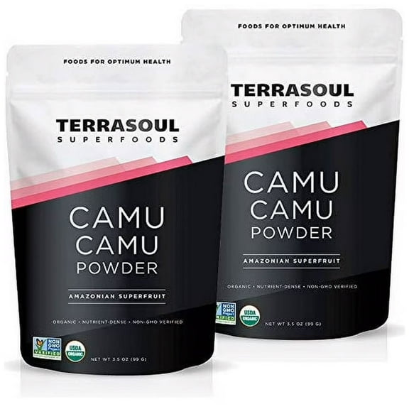 Terrasoul Superfoods Organic Camu Camu Powder, 7 Oz (3.5 Oz 2-Pack) - Raw | Vitamin C | Immune Support