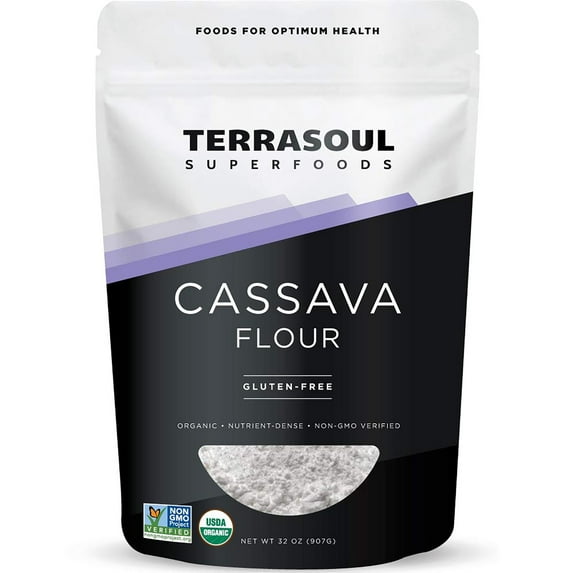 Terrasoul Superfoods Organic Cassava Flour, 2 Lbs - Tested Gluten-Free | Smooth Texture | Wheat Flour Substitute