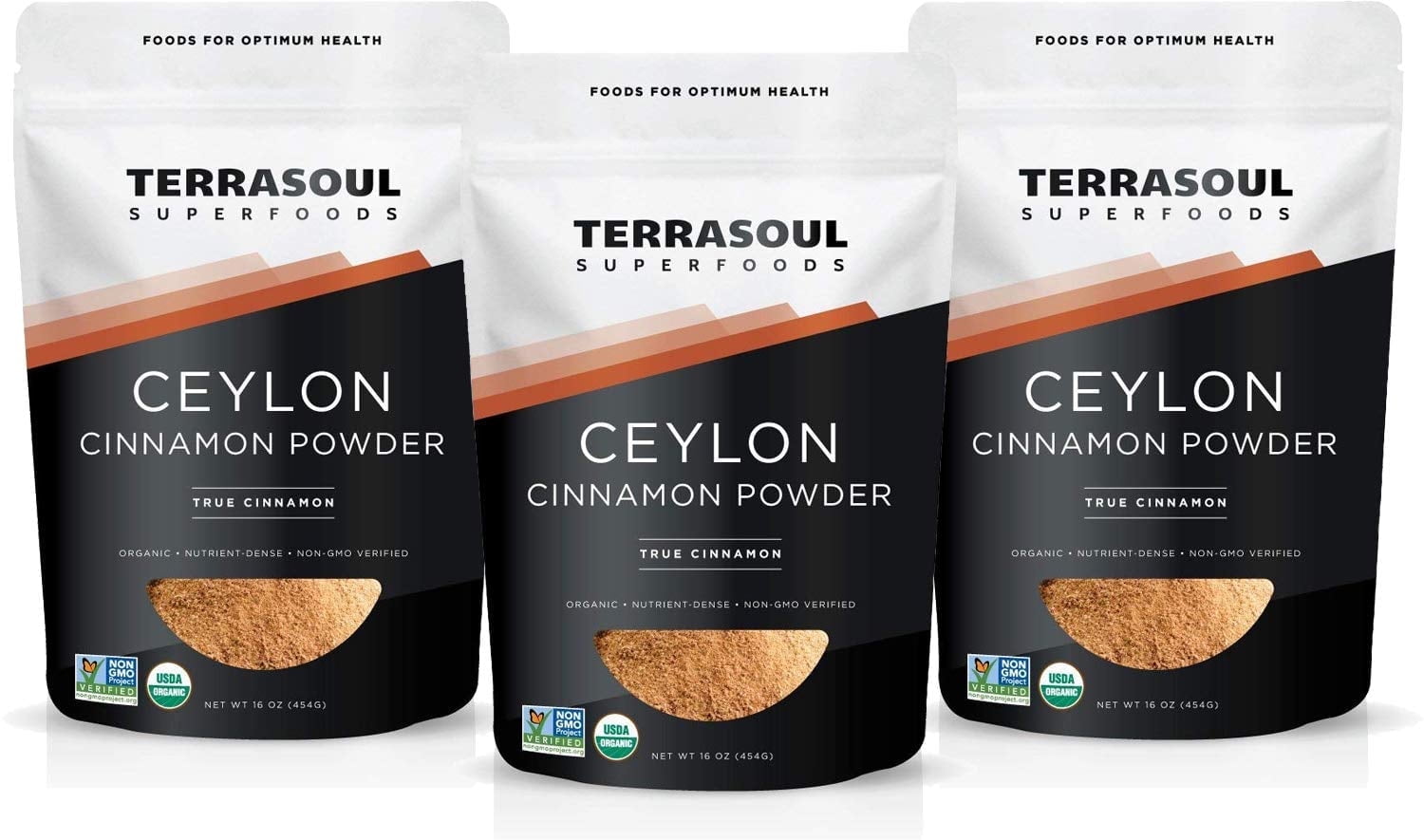 Terrasoul Superfoods Organic Ceylon Cinnamon Powder, 3 Lbs (1 Lb 3-Pack)